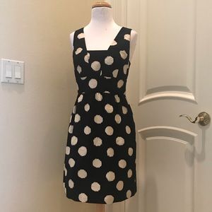 NWT Loft woven textured black and cream pattern dress